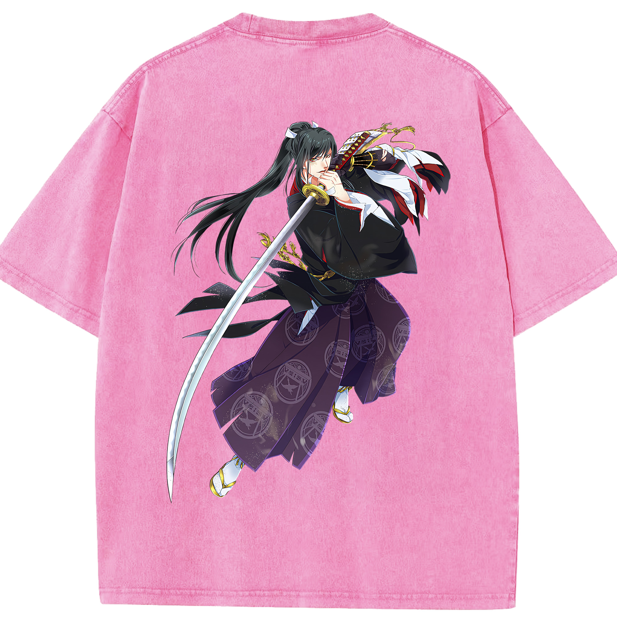（画像用） 刀剣乱舞 Touken Ranbu 綿100% ヴィンテージ風 半袖Tシャツ（背面プリント）